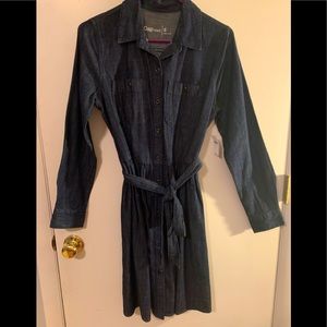 GAP TIE WAIST DENIM DRESS